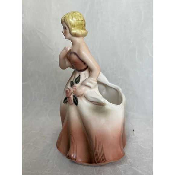 Vintage 1950s Napcoware X6362 Ceramic Girl Planter Vase - Picture 2 of 9